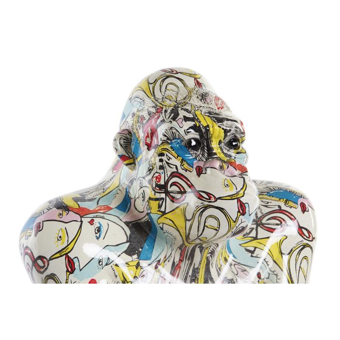 DKD Home Decor Figura Gorila Dorado Multicolor Resina 28.5 x 26.5 x 41 cm 1