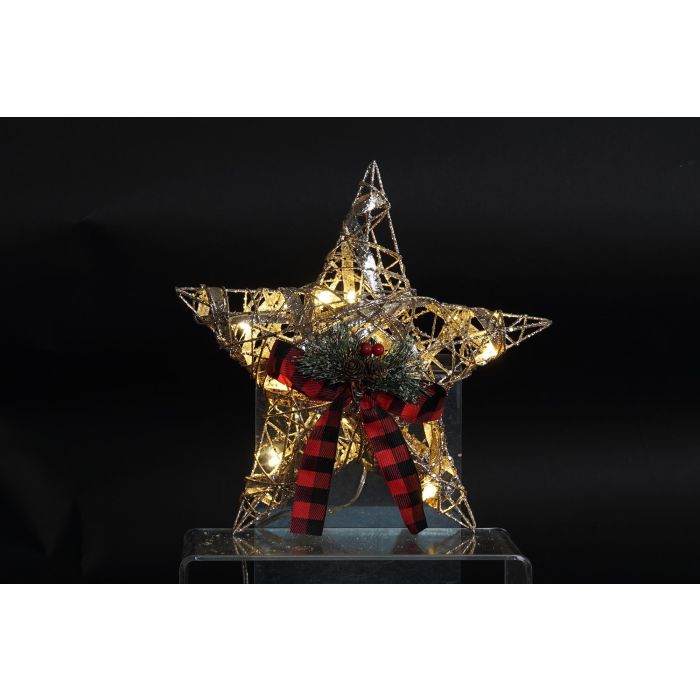 DKD Home Decor Estrella de Navidad Alpina de Ratán Natural con Luz LED, 30x30 cm, Decoración Navideña de Interiores, Pack de 6 Unidades 1 DKD Home Decor Estrella de Navidad Alpina de Ratán Natural con Luz LED, 30x30 cm, Decoración Navideña de Interiores, Pack de 6 Unidades 1