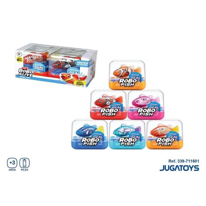Figura pez robofish en pack de 2 ud., nada en diferentes direcciones y cambia de color 7x7x7cm - modelos surtidos 1