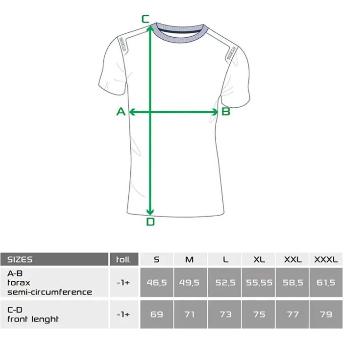 Sparco S02408AZ4XL Camiseta Tech Stretch de Algodón Suave y Elástico Azul Talla XL con Detalles Contrastados 1