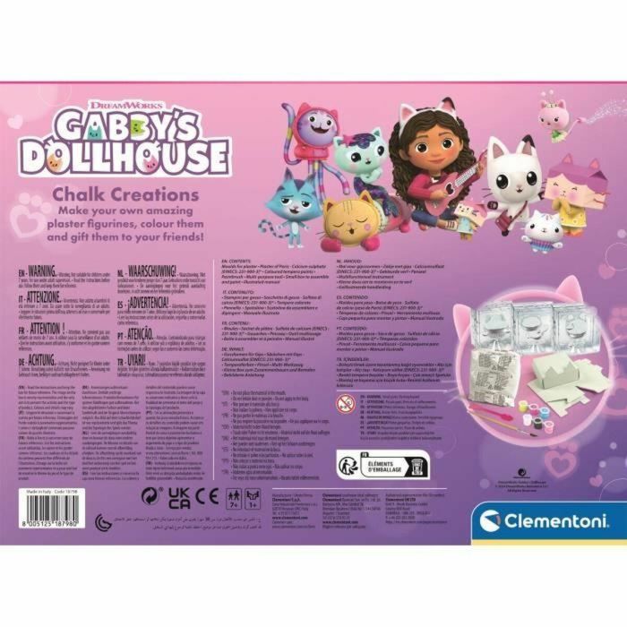 Clementoni CLE8005125187980 Creaciones de yeso Gabby y la Casa Mágica Caja multiactividad (escultura, cuadros, etc.) A partir de 7 años 1