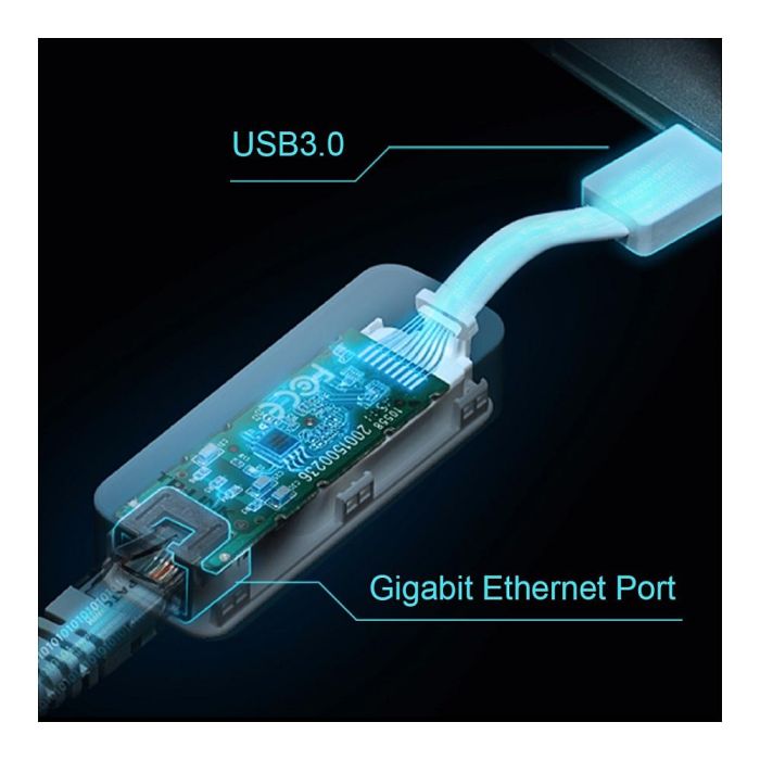 TP-Link UE300 Adaptador de Red USB 3.0 a Gigabit Ethernet 10/100/1000Mbps, Puerto RJ45, RTL8153 3
