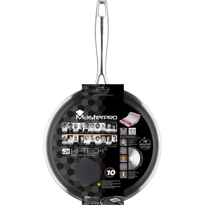 Masterpro Sartén BGMP-1631 Acero Inoxidable 18/10 Antiadherente Ø24x4,7 cm Hi-tech 3 4