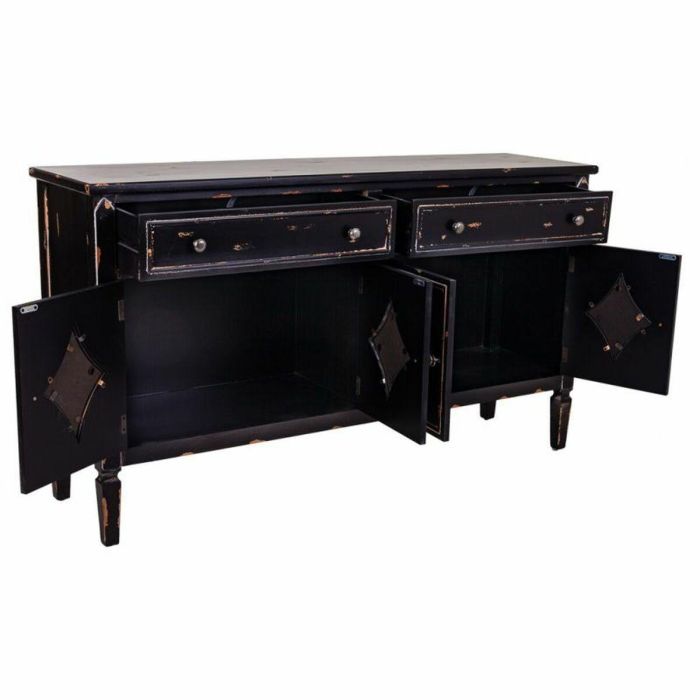 Aparador Alexandra House Living Negro Metal Vidrio Madera de abeto 38 x 80 x 140 cm 7