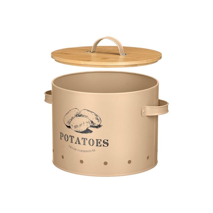 Patatero Tapa Bambu Beige Kinvara 22x22x22cm (Set de 4) 1 Patatero Tapa Bambu Beige Kinvara 22x22x22cm (Set de 4) 1