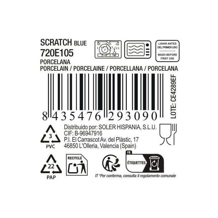 La Mediterranea Bandeja Redonda 26.5 x 2.6 cm Scratch Blue (8 Unidades) 3