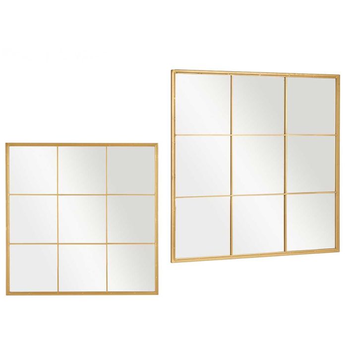 Giftdecor Espejo de Pared Ventanal Cuadrado, Marco de Metal Oro y Cristal 90x90 cm Giftdecor Espejo de Pared Ventanal Cuadrado, Marco de Metal Oro y Cristal 90x90 cm