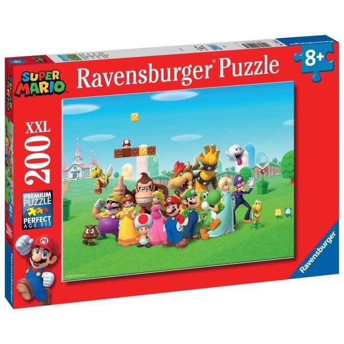 Ravensburger - SUPER MARIO - Puzzle XXL de 200 piezas - Las aventuras de Super Mario - 4005556129935 - A partir de 8 años Ravensburger - SUPER MARIO - Puzzle XXL de 200 piezas - Las aventuras de Super Mario - 4005556129935 - A partir de 8 años
