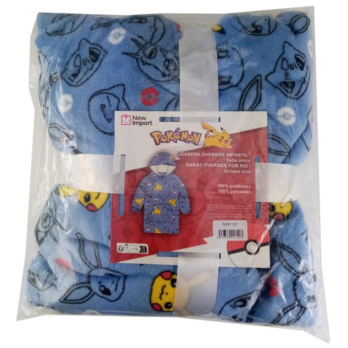 Bata sudadera oversize Pokemon coral infantil 1 Bata sudadera oversize Pokemon coral infantil 1