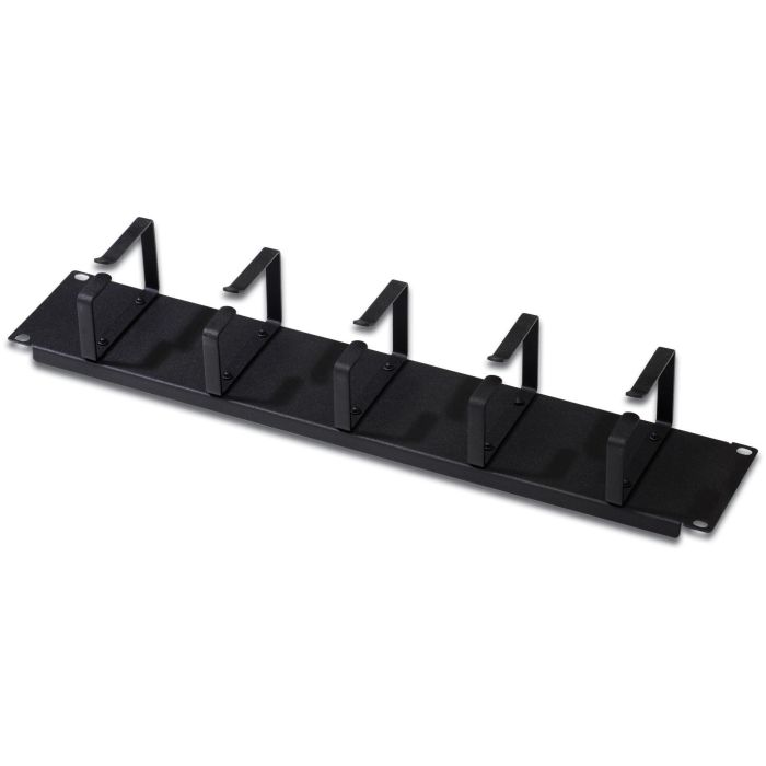 Digitus Panel de Gestión de Cables 2U, con 5 Anillos 85x60mm para Armarios de 19 pulgadas, Negro