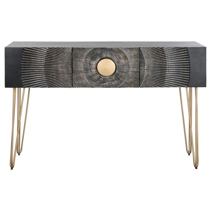 Consola Home ESPRIT Negro Dorado Metal Madera de mango 120 x 38 x 76 cm 1