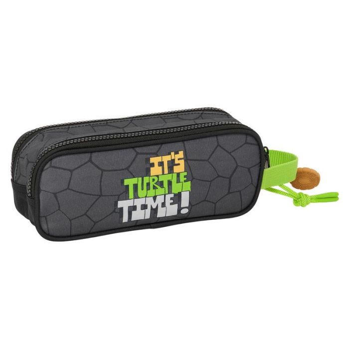 Safta Estuche Escolar Portatodo Doble Tortugas Ninja con Dos Cremalleras y Dimensiones 80x60x210 mm 1