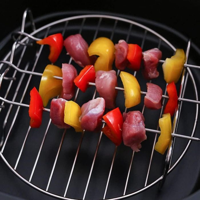 Quttin Rejilla Redonda para Airfryer con 3 Pinchos, 19.5x19.5x5 cm 3 Quttin Rejilla Redonda para Airfryer con 3 Pinchos, 19.5x19.5x5 cm 3