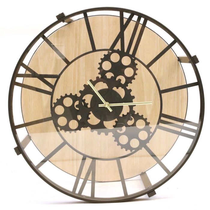 Home Deco Factory Mesa Auxiliar con Reloj Industriel Diámetro 50,5 cm Alto 51 cm 2