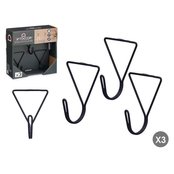 Set 3 Percha Triangulo Negro Giftdecor 6X8CM (6 Unidades) Set 3 Percha Triangulo Negro Giftdecor 6X8CM (6 Unidades)