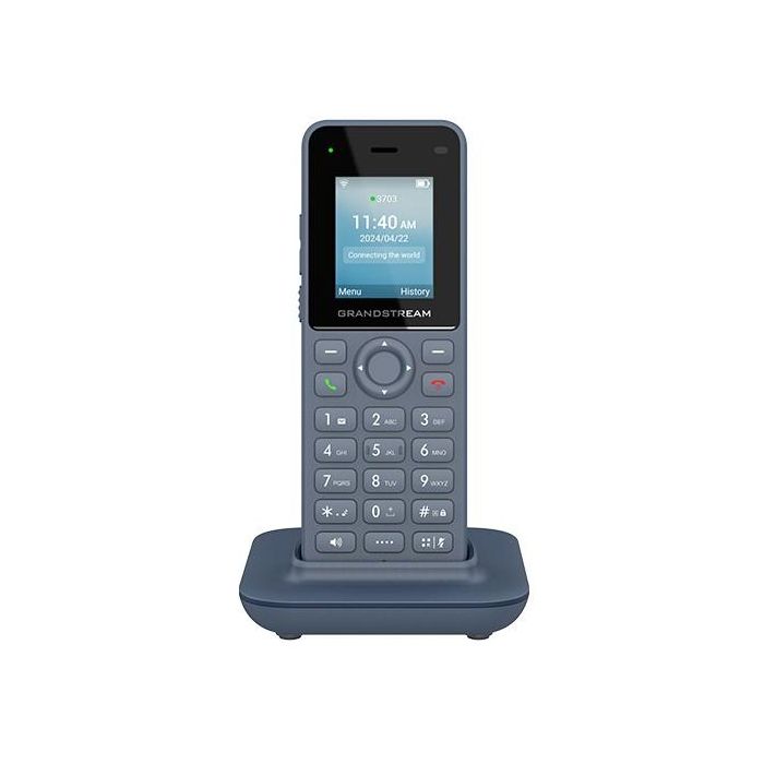 Grandstream WP826 Teléfono IP Inalámbrico Wi-Fi Handset, 2 Líneas, 2.4/5 GHz, Pantalla TFT 1.8", Batería 3000 mAh, Azul