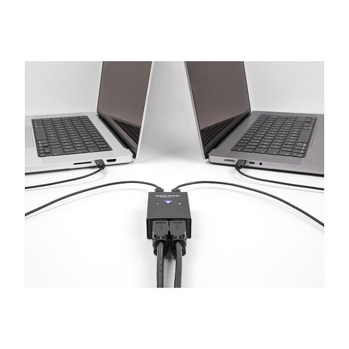 DeLOCK 11504 Conmutador USB 2.0 para 2 Ordenadores y 4 Dispositivos - Negro, Metal, 0.48 Gbit/s, 6 Puertos 2 DeLOCK 11504 Conmutador USB 2.0 para 2 Ordenadores y 4 Dispositivos - Negro, Metal, 0.48 Gbit/s, 6 Puertos 2