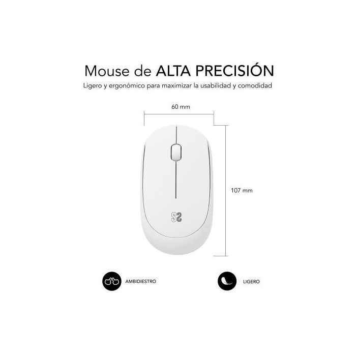 SUBBLIM Raton Business Plus Silencioso inalambrico 2.4G Blanco 2 SUBBLIM Raton Business Plus Silencioso inalambrico 2.4G Blanco 2