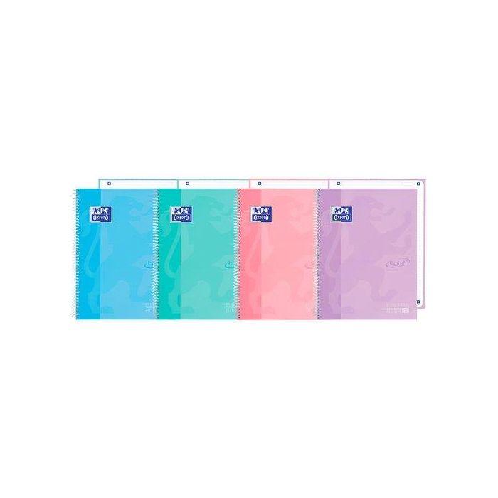 Bloc Oxford School Eu.Book 1 Touch Micro.Tapa Extra A4+  80H Horizontal 90G Surtido Pastel (4 Col.) 5 unidades