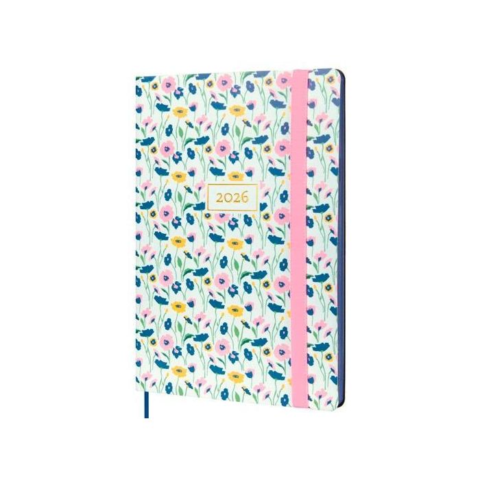 Finocam Fa5-148x210 mm Svv Agenda Flexi Joy 2026 Tapa Blanda Fiona DIN A5 con Goma Elástica y Cinta Punto