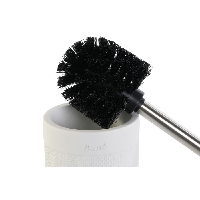 DKD Home Decor Escobillero Blanco Cemento Inox 10 x 37 x 10 cm 2