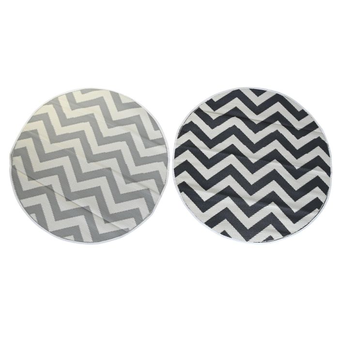 DKD Home Decor Alfombra Gris Claro Gris Oscuro 150 x 150 cm (6 Unidades)