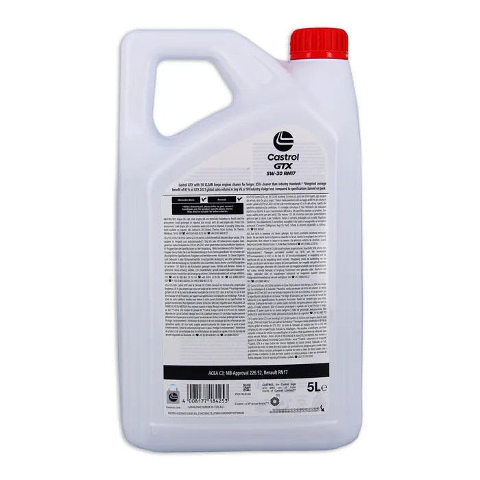 Castrol GTX 5W-30 RN17 Aceite de Motor 5L 2 Castrol GTX 5W-30 RN17 Aceite de Motor 5L 2
