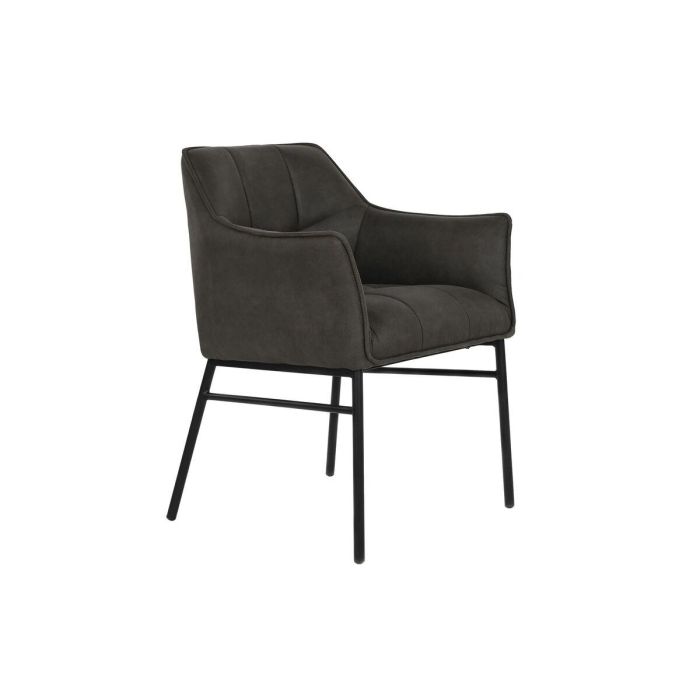 DKD Home Decor Silla Loft Microfibra y Metal, Simil Piel Marrón Oscuro y Negro, 60x60x84 cm, Altura Asiento 52 cm, Desmontable 0 DKD Home Decor Silla Loft Microfibra y Metal, Simil Piel Marrón Oscuro y Negro, 60x60x84 cm, Altura Asiento 52 cm, Desmontable 0