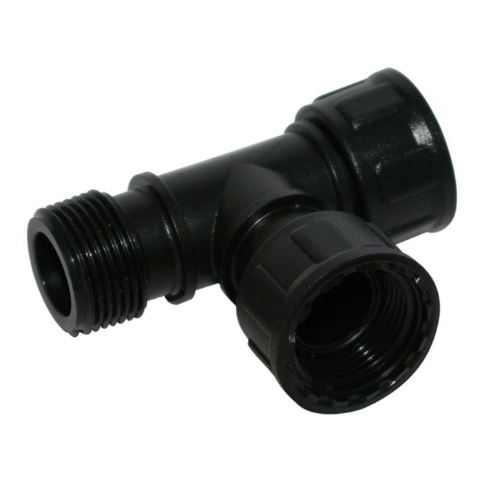 Aqua Control Conexión T para Colector con Rosca Loca de 1 Pulgada. Fabricada en Polietileno con Tratamiento Anti-UV para uso en sistemas aqua center. 0 Aqua Control Conexión T para Colector con Rosca Loca de 1 Pulgada. Fabricada en Polietileno con Tratamiento Anti-UV para uso en sistemas aqua center. 0