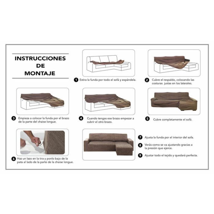 Funda para chaise longue de brazo corto derecho Hosteline OLIMPO Marrón 48 x 29 x 14 cm 1 Funda para chaise longue de brazo corto derecho Hosteline OLIMPO Marrón 48 x 29 x 14 cm 1