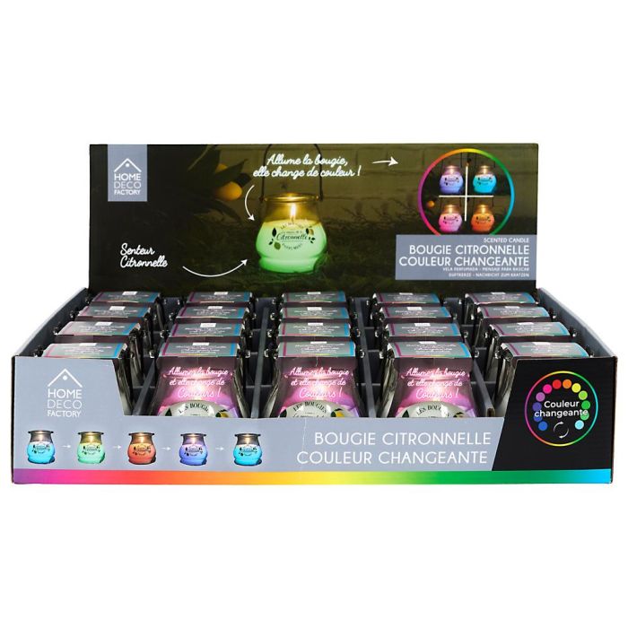 Home Deco Factory Vela Citronela Cambio de Color Colección Antimoustique 3 Home Deco Factory Vela Citronela Cambio de Color Colección Antimoustique 3