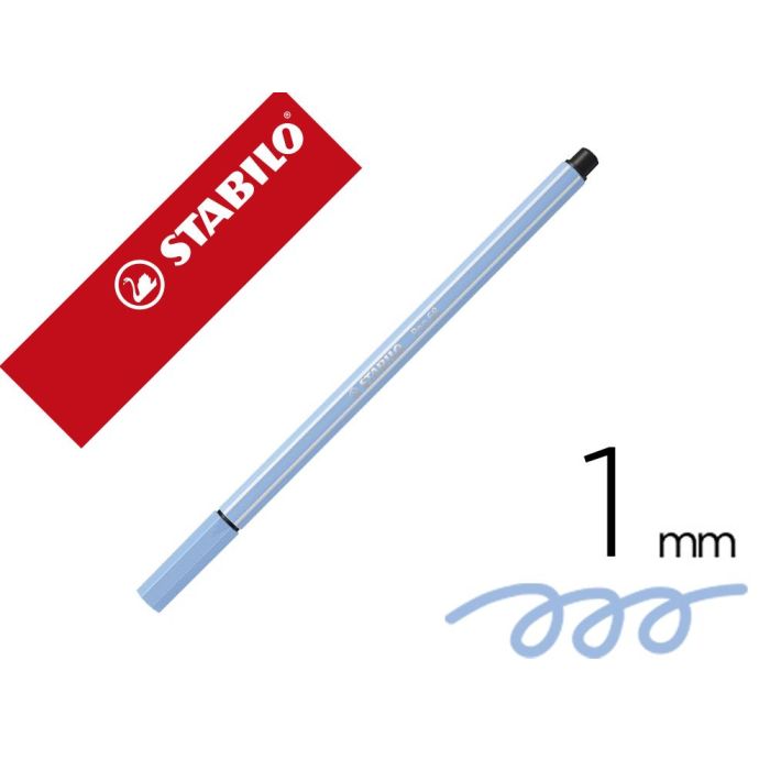 Rotulador Stabilo Acuarelable Pen 68 Azul Claro Punta Gruesa 1 mm