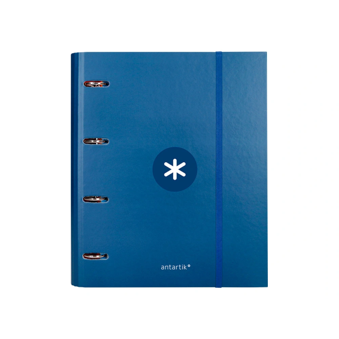 Antartik Carpeta con Recambio A4, 4 Anillas 40mm Redondas, Cuadro 5mm, 90gr, Azul Marino 1
