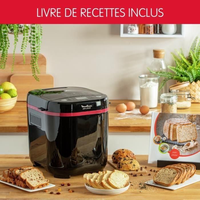 MOULINEX - Pleasure bread 1kg-bread machine 17 programas, color negro y morado - OW220830 4