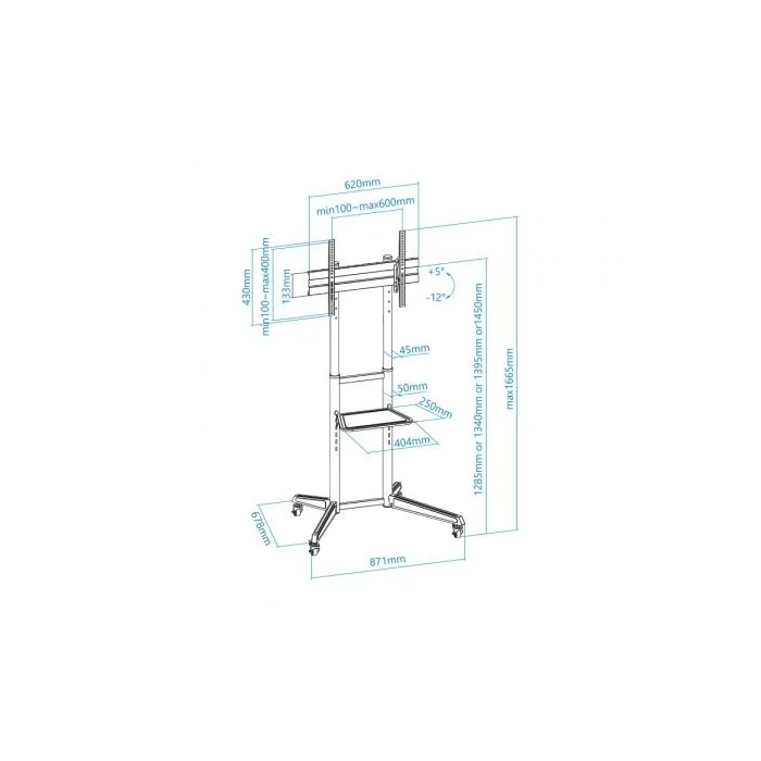 TOOQ Soporte suelo ruedas pantallas "RAMSES" 37-70" 4