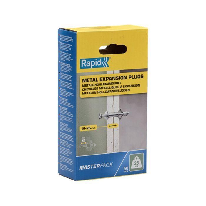 Rapid 5001561 - Anclajes de expansión metálicos para placas de yeso 16-26 mm | Paquete de 50 | Carga máxima 25 kg 4