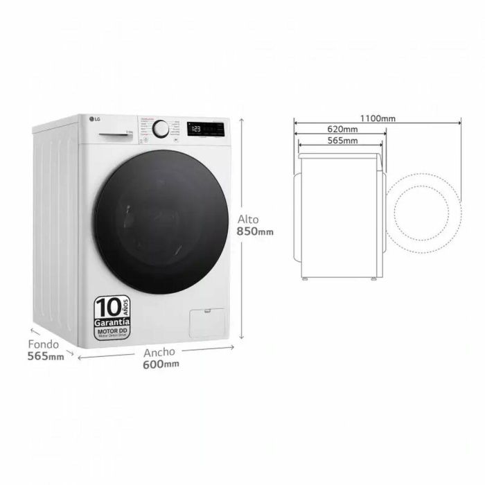 Lavadora-Secadora Inteligente LG F4DR6011AGW 11 kg/6 kg 1400 rpm 5