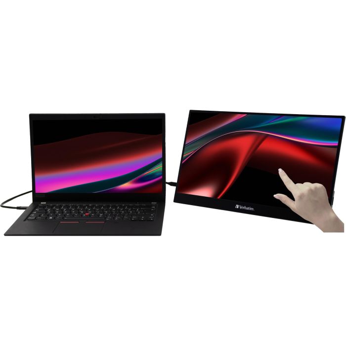 Verbatim PMT-15-4K Monitor Portátil Táctil 15.6" 4K Ultra HD IPS Multitouch 10 puntos Negro para Laptop, Gaming y Móviles