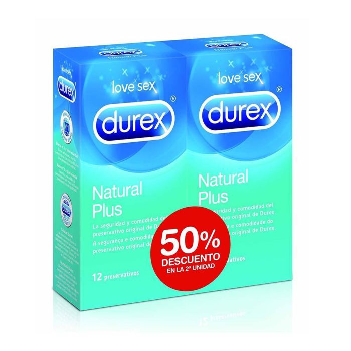 Durex Preservativos Natural Plus 2x12 unidades
