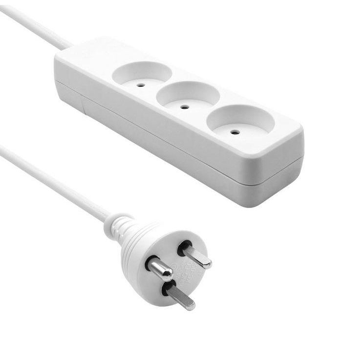 MicroConnect Danish Power Strip 3-way White, with 10m EDB cable MicroConnect Danish Power Strip 3-way White, with 10m EDB cable