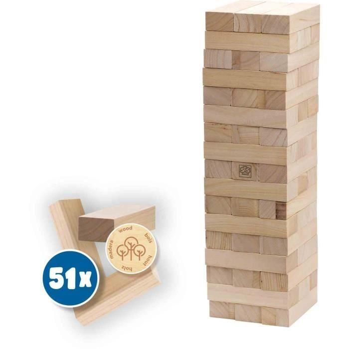 XXL Tumbling Tower - Juego de habilidad - SES CREATIVE - Versión XXL para exteriores, emocionante para niños y adultos. 2 XXL Tumbling Tower - Juego de habilidad - SES CREATIVE - Versión XXL para exteriores, emocionante para niños y adultos. 2