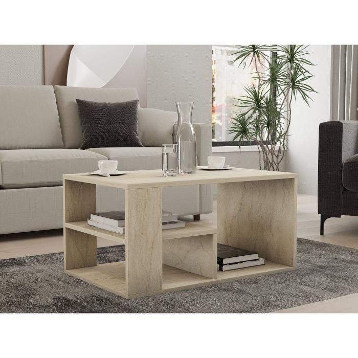 Mesa de centro rectangular EROS de travertino - 80 x 50 x 40 cm - CAL1738350732989 1