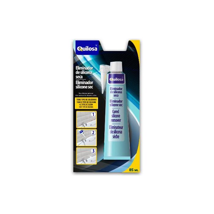 Quilosa 20875 Eliminador de Silicona Seca, Poliuretano y Polímero MS 85ml para Bañeras, Sanitarios, Fregaderos y Azulejos