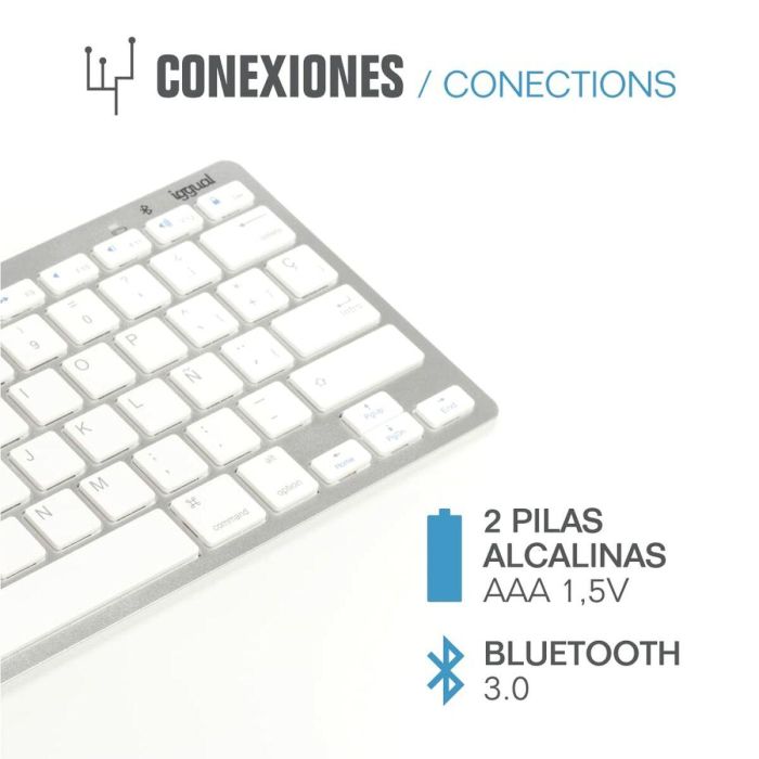 Teclado Bluetooth iggual IGG316788 Español Mono (1 Pieza) 1 Teclado Bluetooth iggual IGG316788 Español Mono (1 Pieza) 1