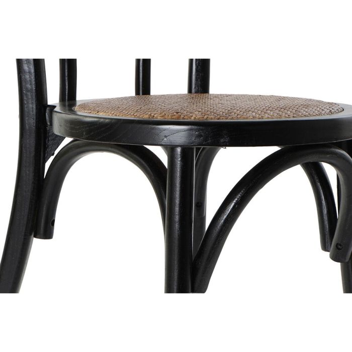 DKD Home Decor Silla Horeca Vintage Cottage Olmo Ratán Negro 44x89x43 cm - Altura Asiento 46 cm 4