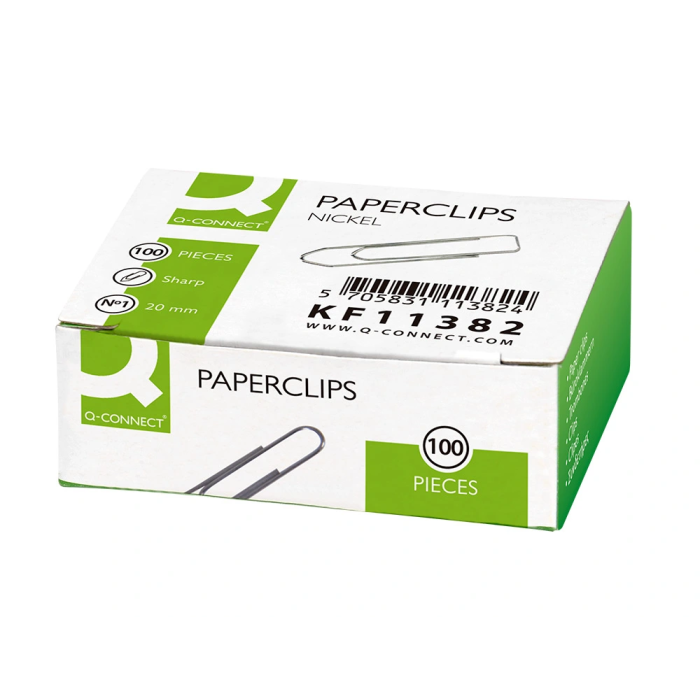 Q-connect Clips n 1 picos niquelados 20 mm punta caja de 100 unidades 1