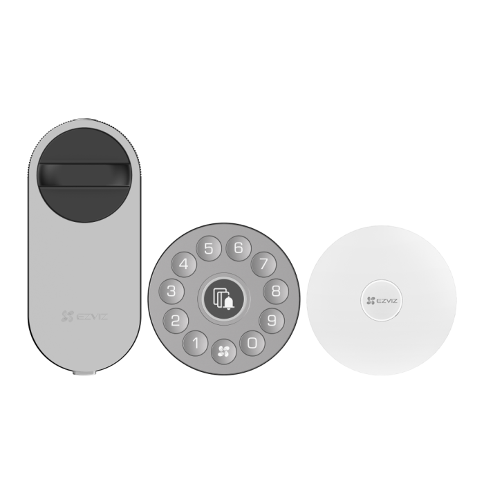 EZVIZ CS-DL01S DL01CP A3-BK Cerradura de puerta inteligente Kit con teclado y pasarela, acceso sin llave, código, tarjeta RF, WiFi, IP56 EZVIZ CS-DL01S DL01CP A3-BK Cerradura de puerta inteligente Kit con teclado y pasarela, acceso sin llave, código, tarjeta RF, WiFi, IP56