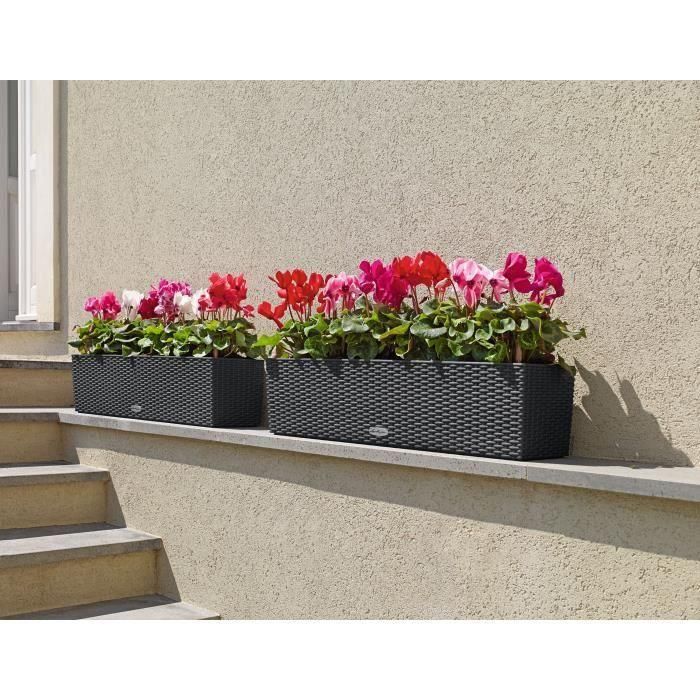 Jardinera - Balconera casita 80 - Kit completo - Granito - 12L - LECHUZA 1
