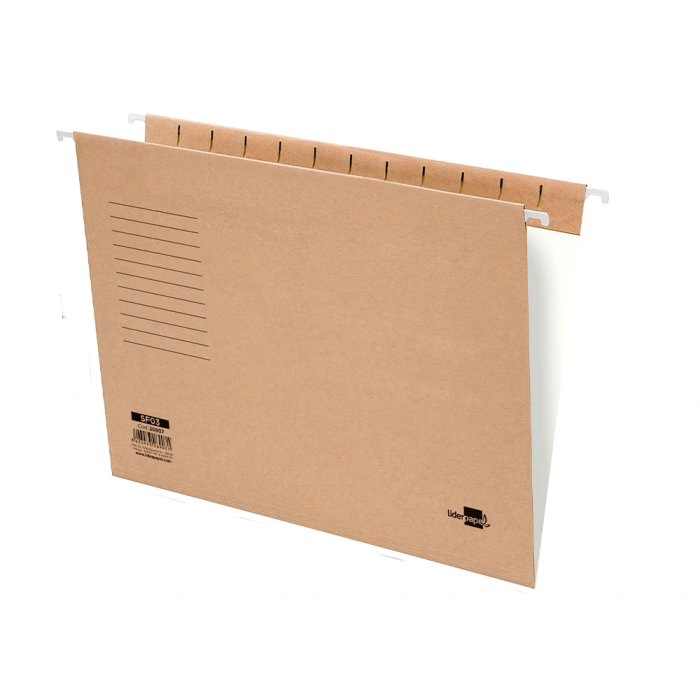 Liderpapel Carpeta Colgante Folio Prolongado Kraft Cartulina Varilla Metálica Visores Tira Cartulina Lomo V 240x2x450 mm 3