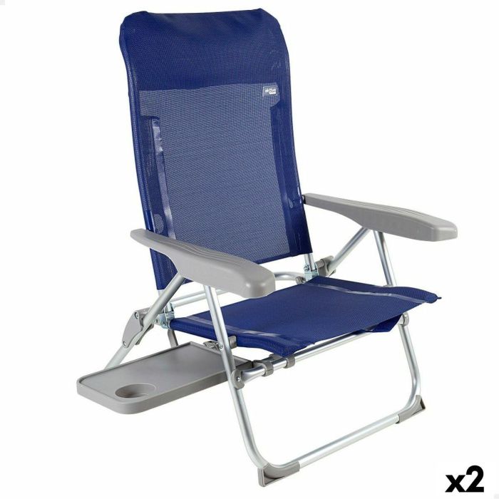 Silla de Playa Aktive Slim Plegable Azul marino 47 x 89 x 57 cm (2 Unidades) 0 Silla de Playa Aktive Slim Plegable Azul marino 47 x 89 x 57 cm (2 Unidades) 0